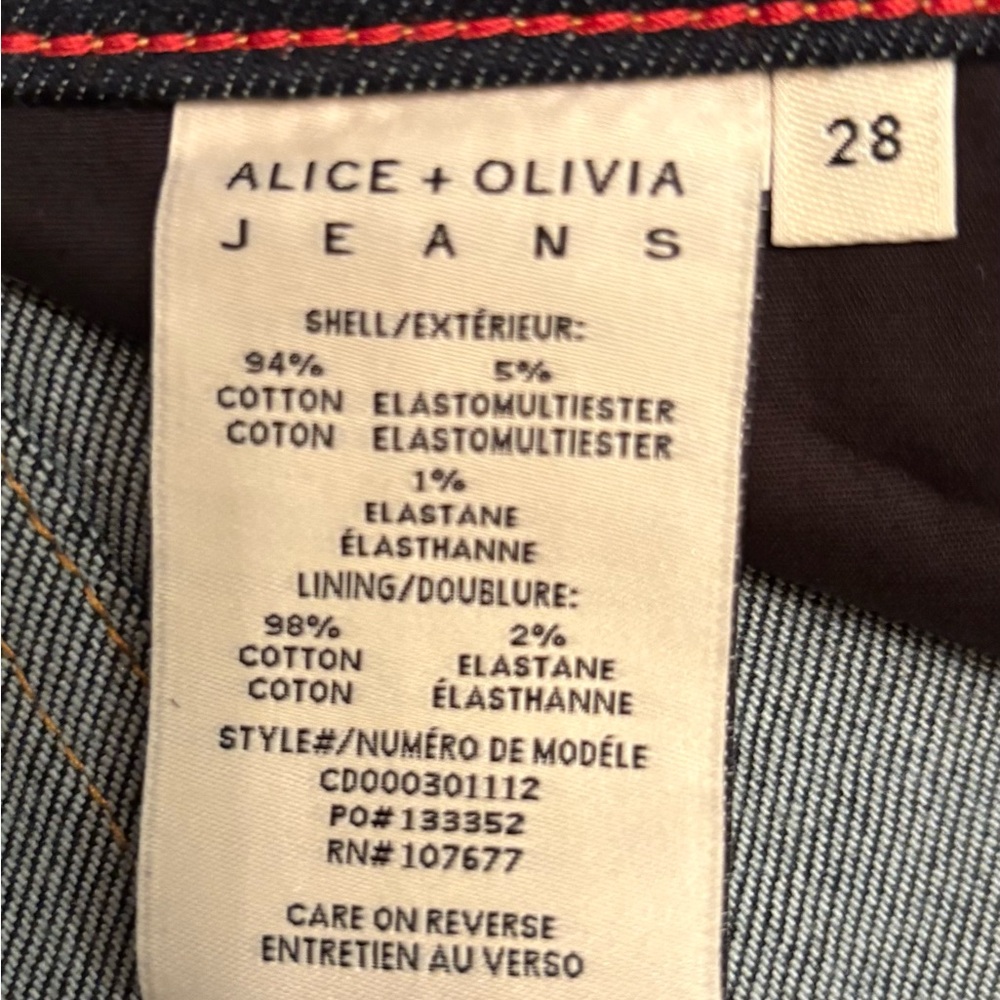 Alice + Olivia Bodie Dark Rinse Jeans, low rise, full length, perfect bootcut. - Picture 10 of 10